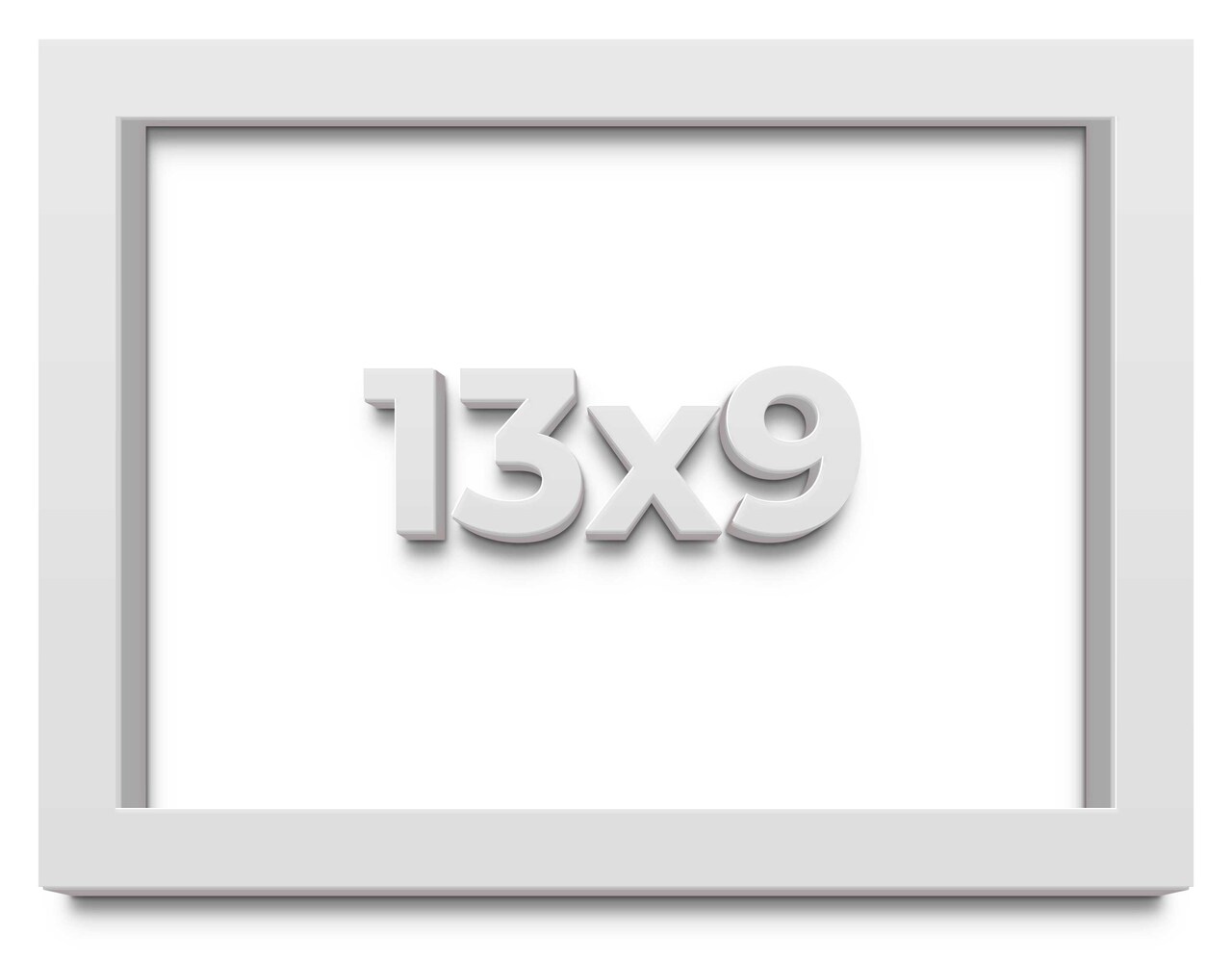 Photo Size Minimalist Shadow Box White Picture Frame - UV Acrylic, Backing, Hanging Hardware